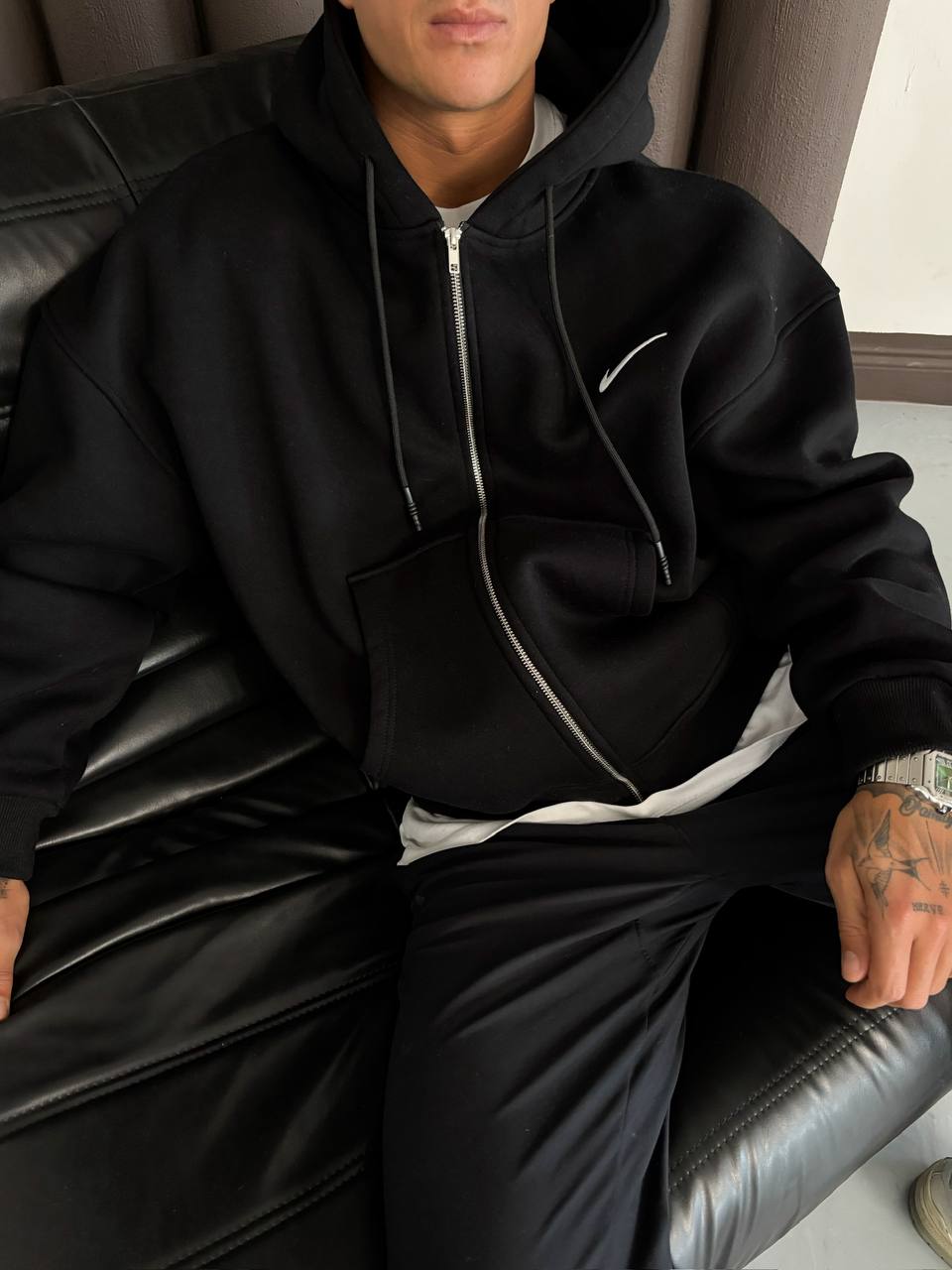 Kapüşonlu Fermuarlı Hırka