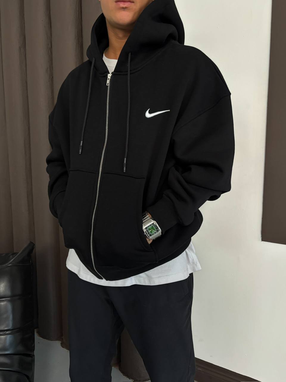 Kapüşonlu Fermuarlı Hırka