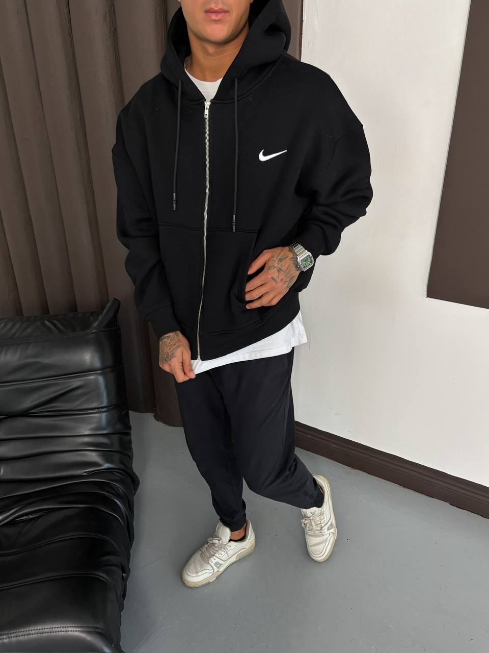 Kapüşonlu Fermuarlı Hırka