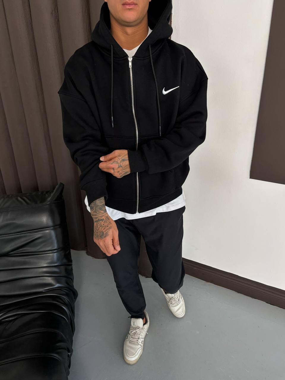 Kapüşonlu Fermuarlı Hırka