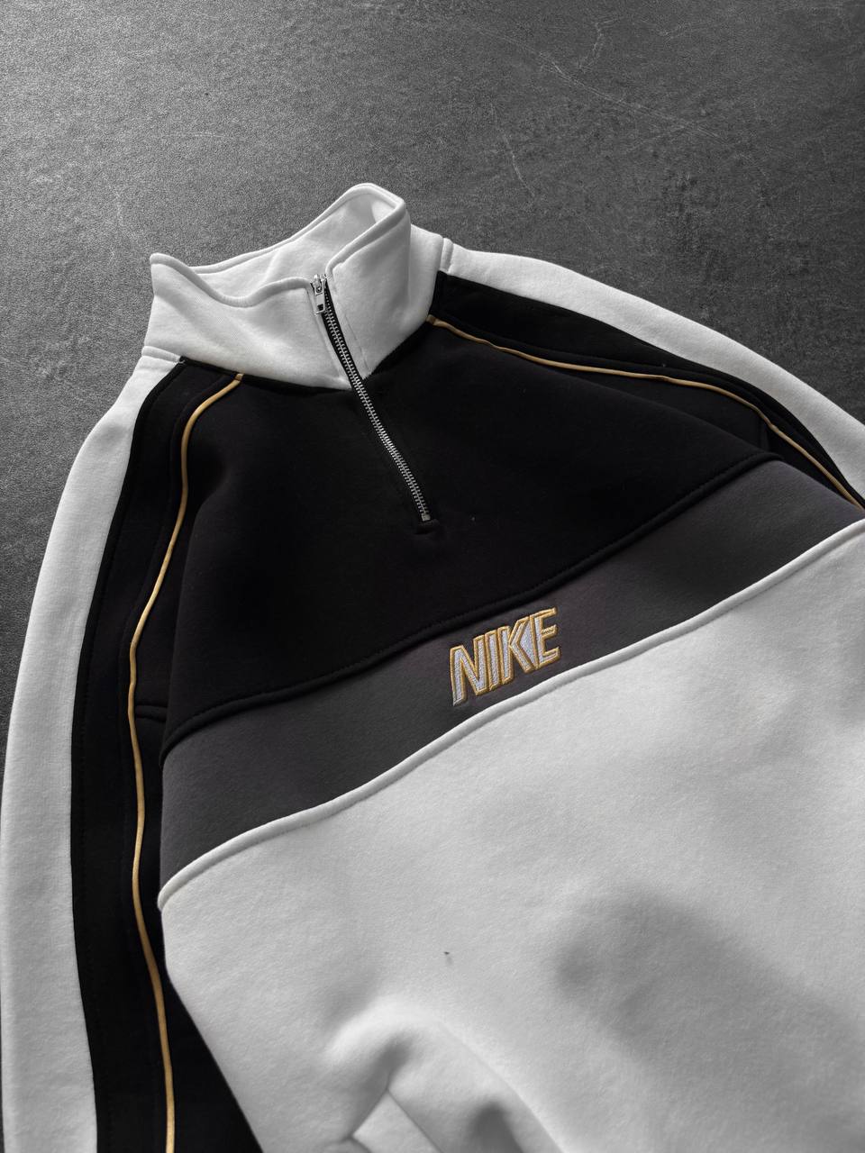 Parçalı Fermuar Yaka Sweatshirt