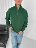 Yarım Fermuar Düz Sweatshirt