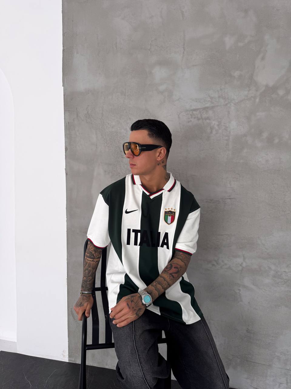 Italia Polo Yaka Oversize Tişört