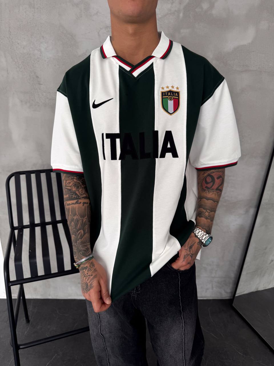 Italia Polo Yaka Oversize Tişört