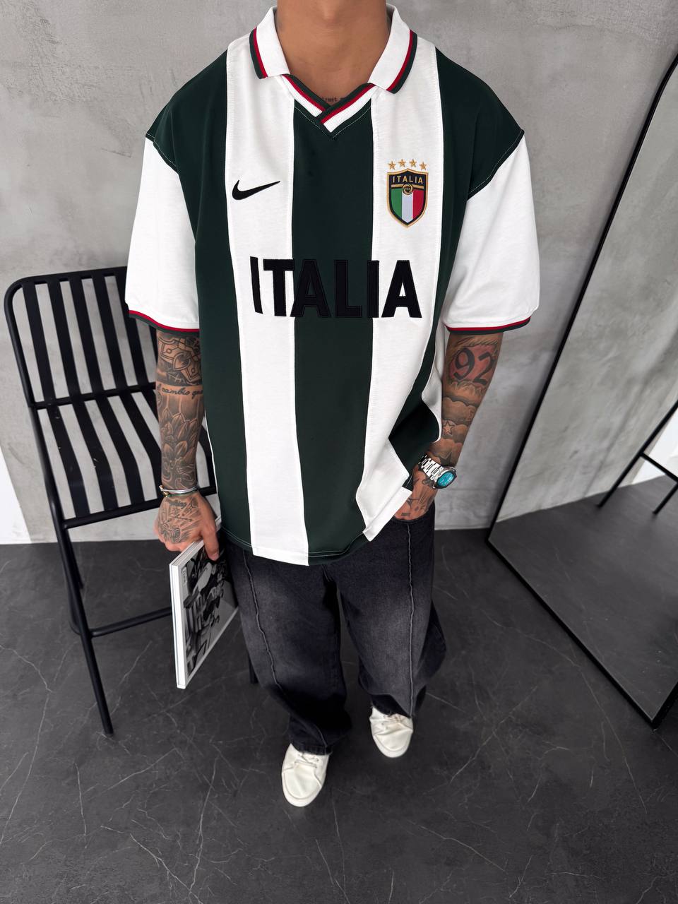 Italia Polo Yaka Oversize Tişört