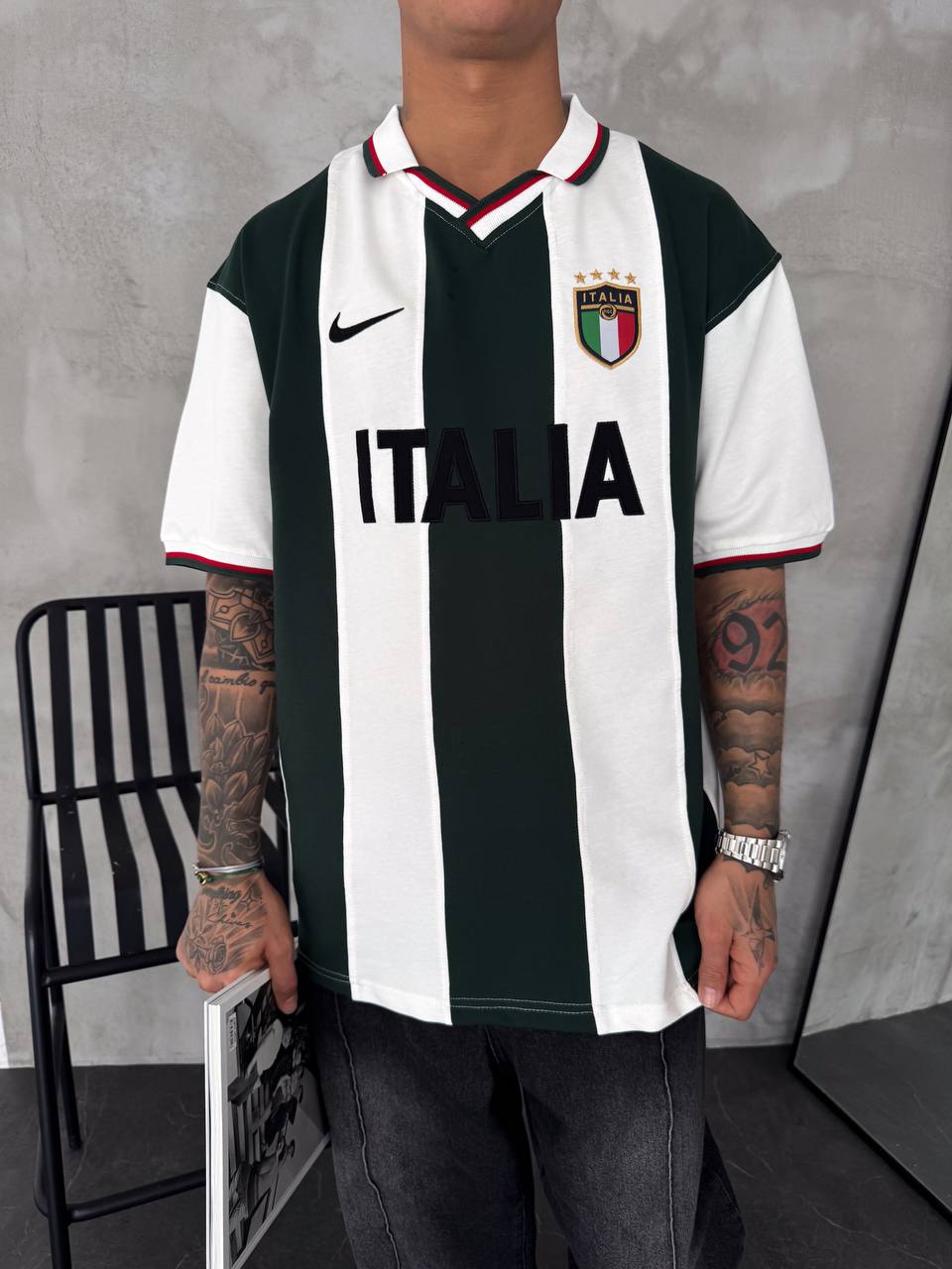 Italia Polo Yaka Oversize Tişört